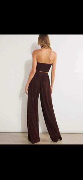 Brown Velvet Crop Set