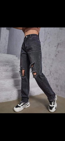 High-Waisted Black Jeans