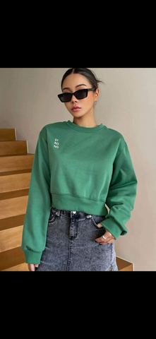 Green Cropped Shirt