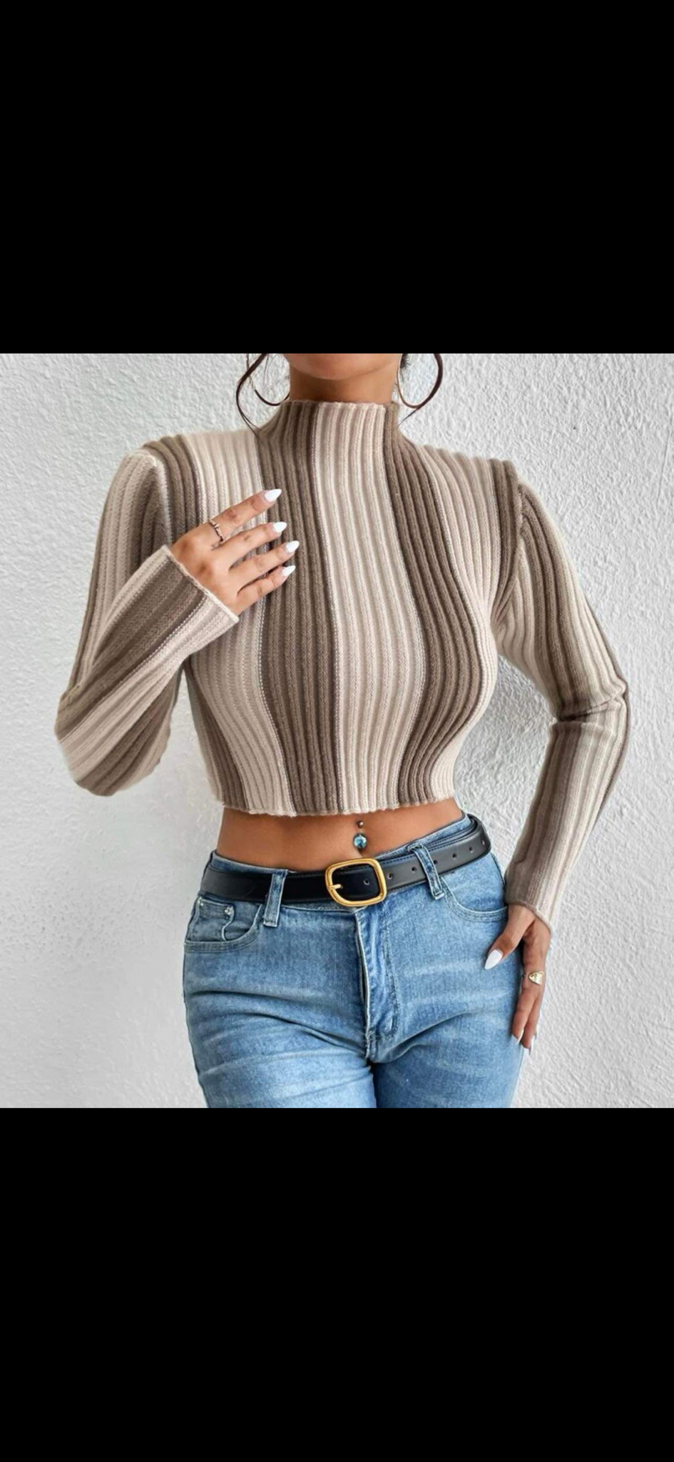 Multi-Nude Cropped Shirt