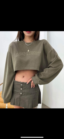 “Confident” Cropped Shirt
