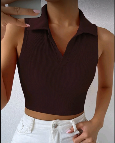 Brown Crop Top